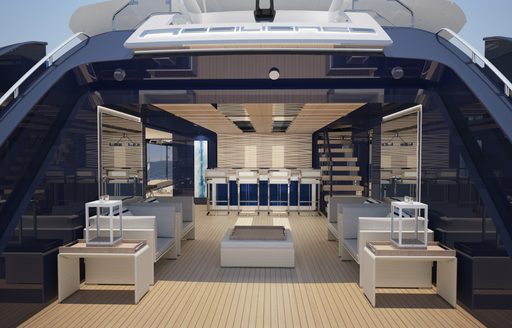 Beach club area on superyacht RESILIENCE