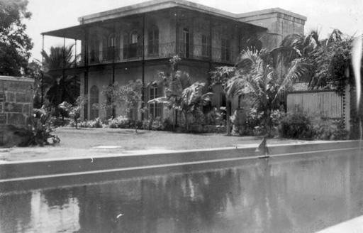 The vast swimming pool built for Hemingway and his wife in their Key West home