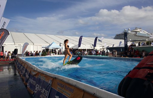 a water toy demonstration at the Fort Lauderdale International Boat Show