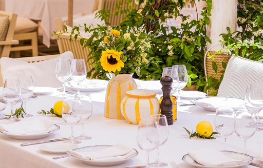 Loulou Ramatuelle seating and sunflower