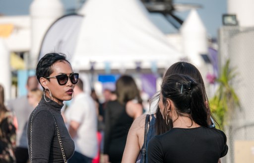 Visitors stroll the boardwalks at Phuket Marina at the Thailand Yacht Show & Rendezvous 