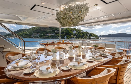 Superyacht charter ROCK.IT alfresco dining area
