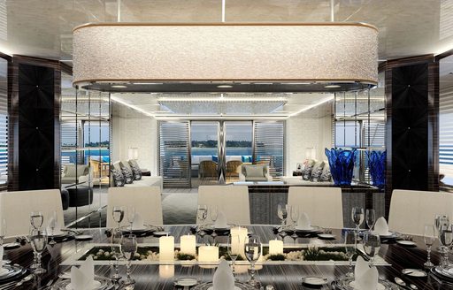 CGI of elegant interior of Superyacht Project Tala