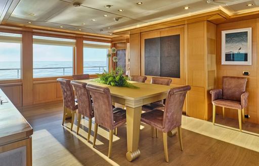 Charter yacht OASIS interior dining area