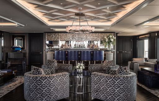 Superyacht charter AQUILA interiors with seating area