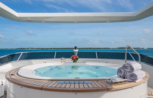 Jacuzzi on board charter yacht NAMASTE