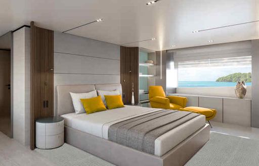 Master suite on board charter yacht HAIAMI
