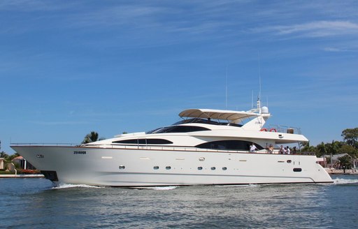 luxury yacht Lady Pamela cruising on a Sydney yacht charter