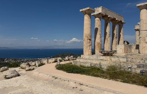Greece Saronic Islands - Temple of Aphaia sea view