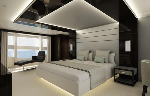 Master cabin on board charter yacht SONISHI