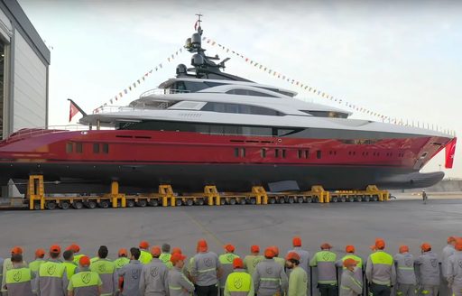 Launch of superyacht LEONA, known as Bilgin 263-II