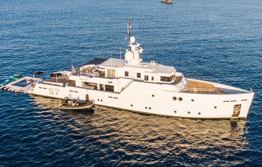 Charter yacht S7 at anchor