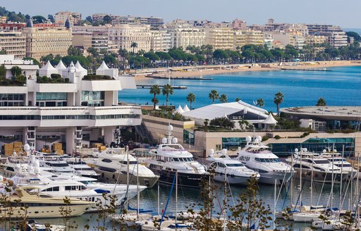 Elevated view of Vieux Port in Cannes