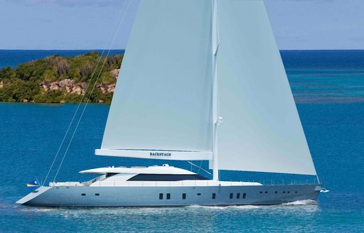 luxury yacht All About You underway on a Mediterranean yacht charter