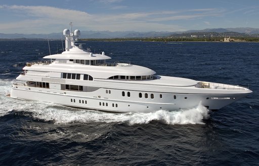 Charter yacht BELLA VITA underway, surrounded by sea