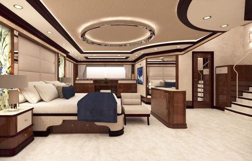 Master cabin on board charter yacht IDYLLIC