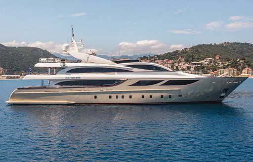 Charter yacht PANAKEIA at anchor