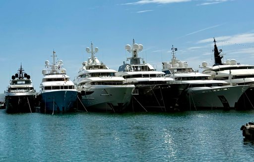 Superyacht charters berthed at MYBA Charter Show