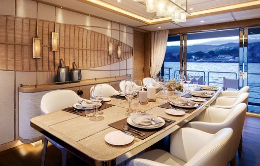 Superyacht charter CALYPSO I interior dining area