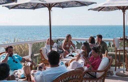 Il Riccio Capri outdoor lounge area, sea view