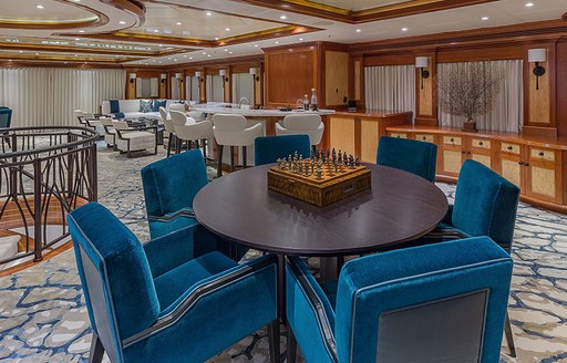 Games table onboard charter yacht UNBRIDLED 