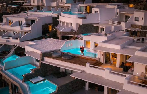 Cavo Tagoo Mykonos aerial view