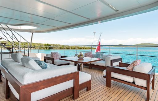 Charter yacht LADY MRD exterior seating area