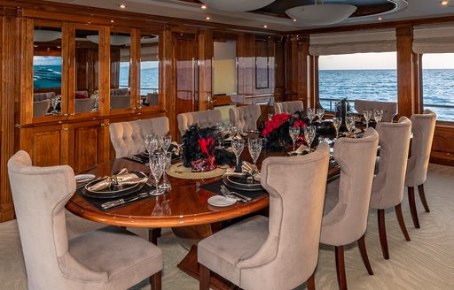 Charter yacht AMORE interior dining area