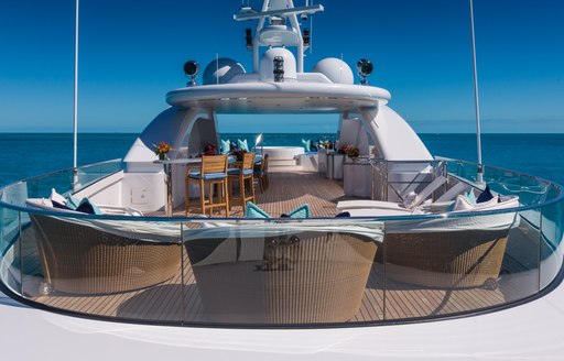 View across sundeck of Superyacht BACA