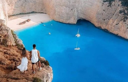 Shipwreck Beach Navagio Beach aerial view