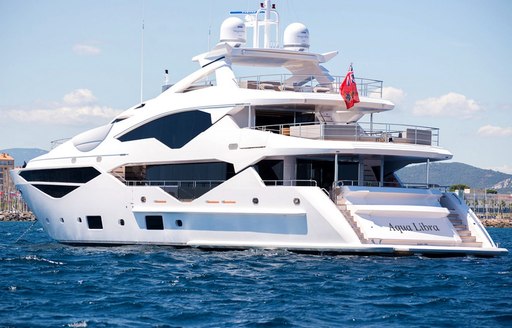 superyacht Aqua Libra anchored on a Mediterranean yacht charter