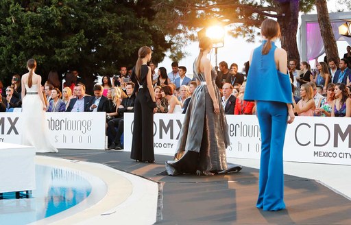 models on catwalk at amber lounge fashion show during monaco grand prix