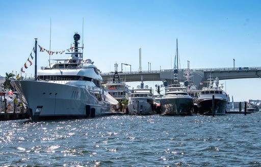 Superyacht charters berthed at Fort Lauderdale International Boat Show