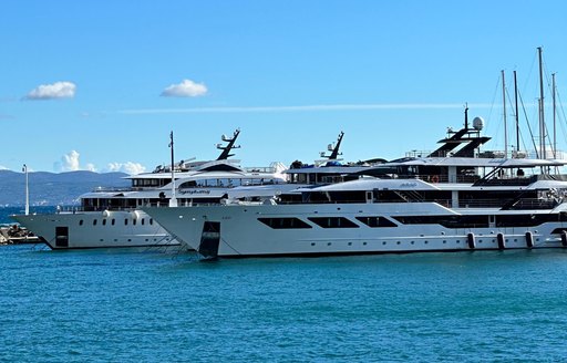 Superyachts berthed in Split