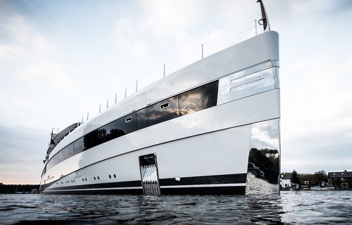 Charter yacht LADY S bow at sea