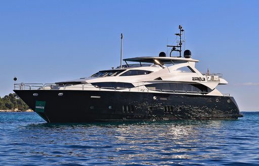 Charter yacht TENACITY surrounded by sea