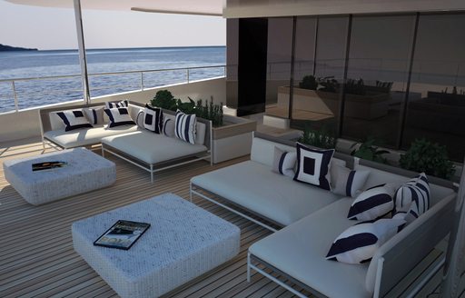 Exterior deck space on  Explorer yacht EMOcean