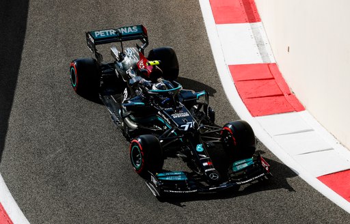 Formula One racer on the track at Yas Marina