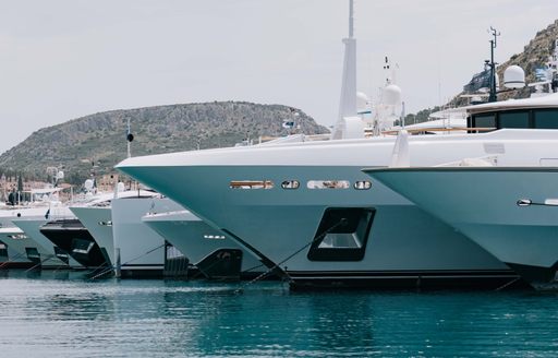 Superyacht charters berthed