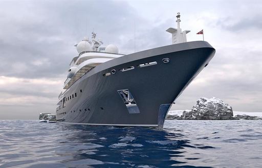 Charter yacht PLANET NINE bow at sea