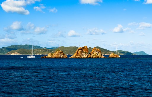 The Indians, a rock formation, off the coast of Norman island in the British Virgin Islands