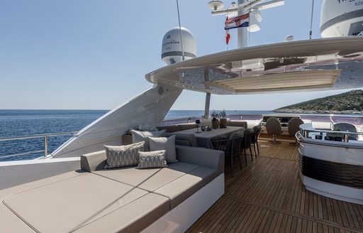 Charter yacht EXPERIENCE flybridge and sunpads