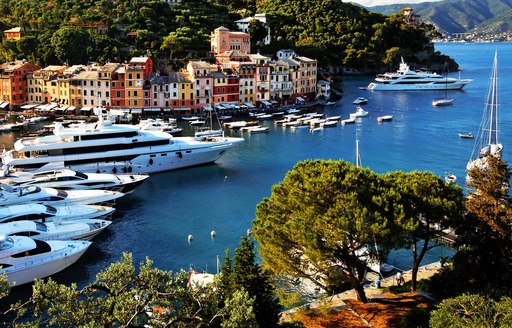 Luxury superyachts in Portofino