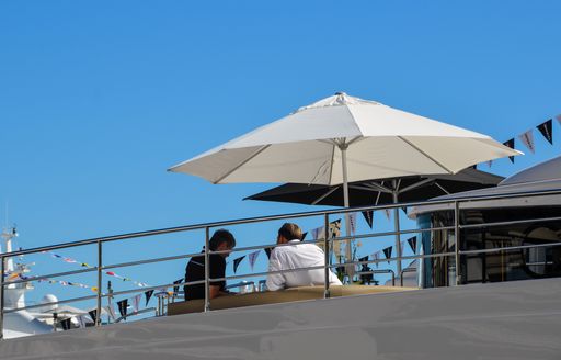 Deck of yacht at Monaco Yacht Show 2018 