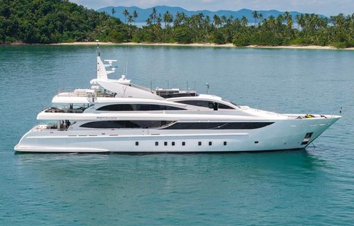 Charter yacht PANAKEIA at anchor