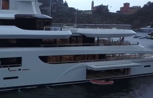 Megayacht Lady S at anchor in Portofino 