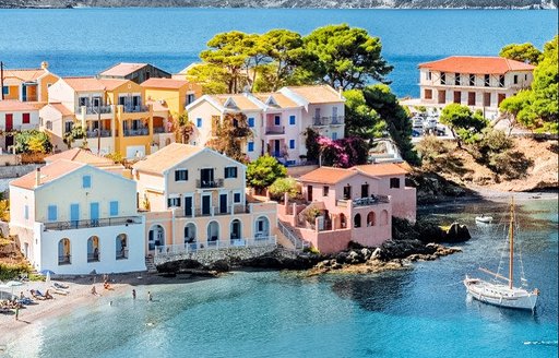 Assos Village Greece aerial view
