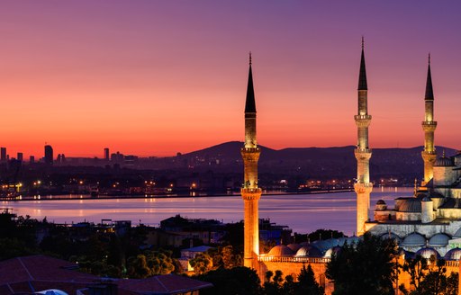 Minarets at dusk in Turkey