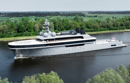 Superyacht NAUSICAÄ on Kiel canal