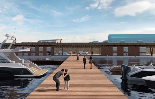 Marina Livorno pontoon rendering